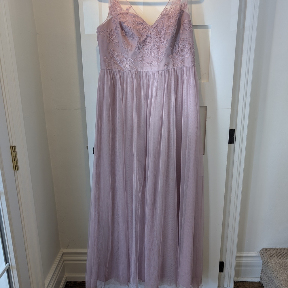 Elegant Lavender Lace Gown